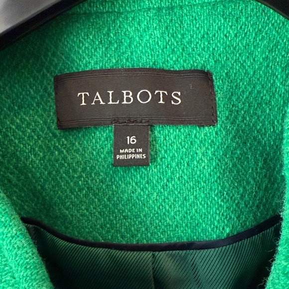 NWOT Talbots Vibrant Green Lined Jacket SZ 16 Never Worn. Beautiful color! - Picture 2 of 13